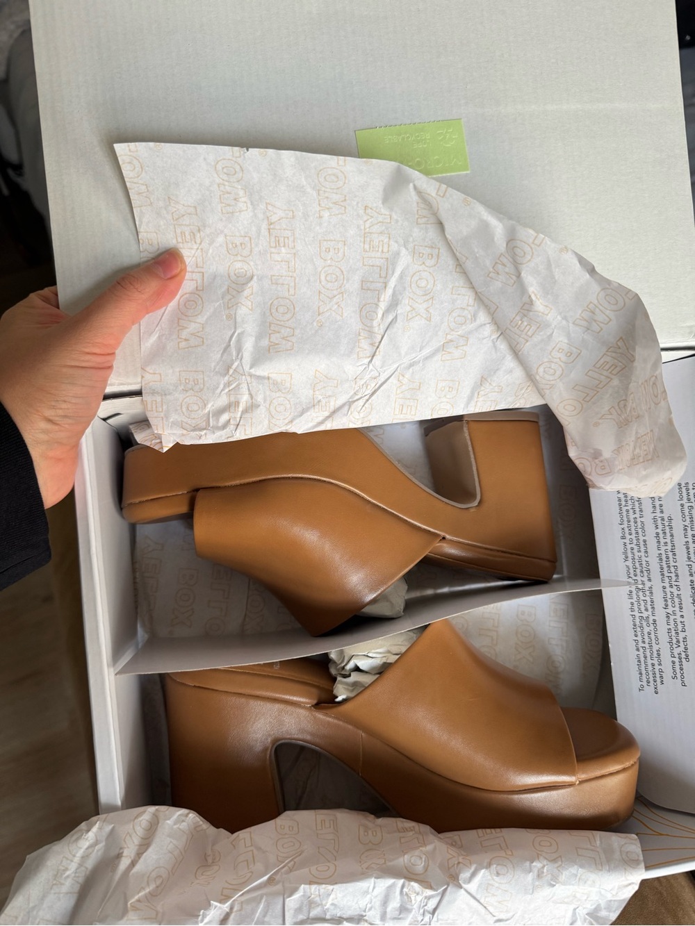Yellowbox Women’s Platform Wedge Sandals in Cognac Brown
